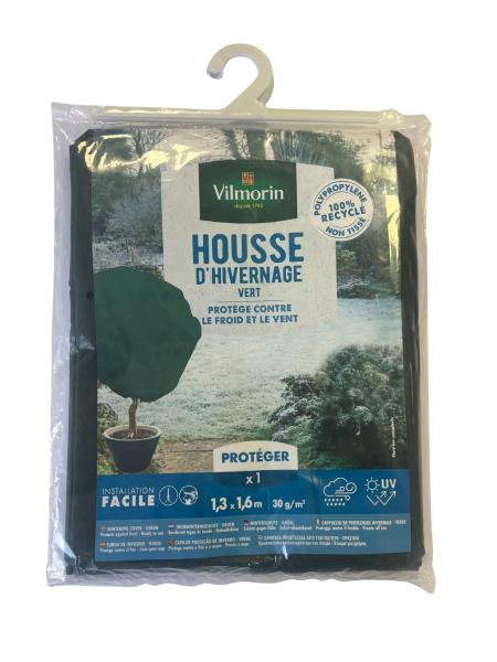Croissance et protection des végétaux - Housse d'hivernage - 1,30 m x 1,60 m - Vert - PACKAGING_3D_RECTO